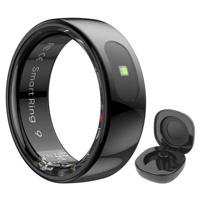 Smart Ring R08 Health and Sleep Monitor 5ATM Waterproof Sports Fitness Tracker with Charging Case for Xiaomi Samsung Phone