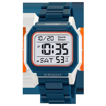 Waterproof Sport Watch for Man Countdown Stopwatch Digital Wristwatch 2Time Fashion Mens Clock