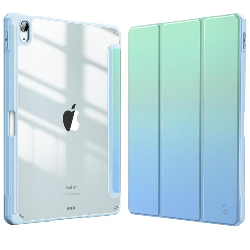 Fintie Hybrid Slim Case for iPad Air 11" (M3/M2 Chip) / iPad Air 5th/4th Generation (10.9") with Clear Back Cover and Built-In Pencil Holder, Ideal for Girls
