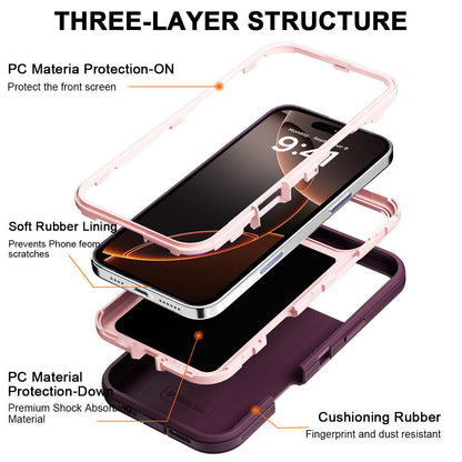 For Iphone 16 14 13 12 11 15 Pro Max 16E Case Rugged Shockproof Heavy Duty Cover