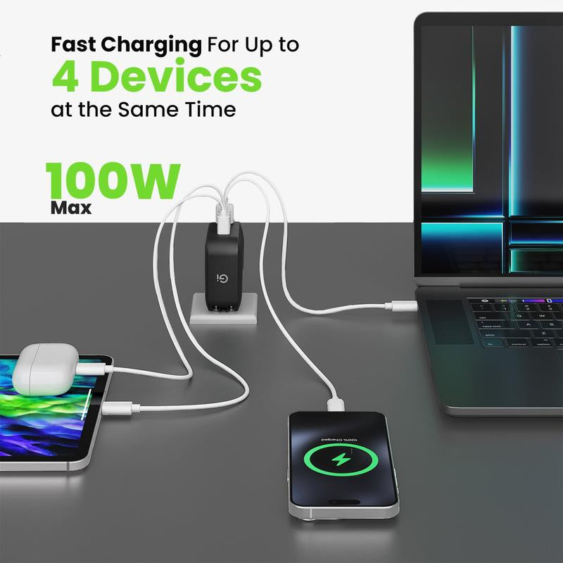 Gearit 100W USB-C GaN Fast Charger for Mobile Devices and Electronics