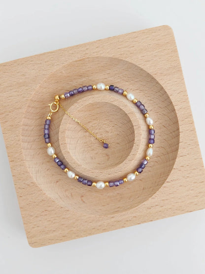 Natural Pearl Zircon Bracelet