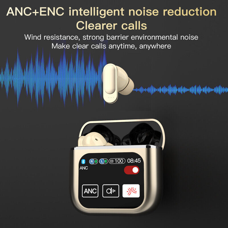 2024 Bluetooth 5.4 Wireless Stereo Earbuds with Touch Screen and Enhanced Bass