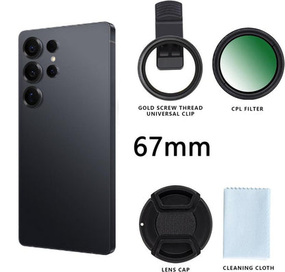 52mm Clip-On Circular Polarizer Lens Filter Kit for Mobile Phones
