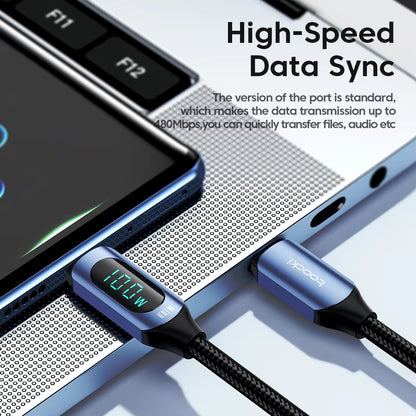 100W USB-C to USB-C Fast Charging and Data Transfer Cable for MacBook and iPad