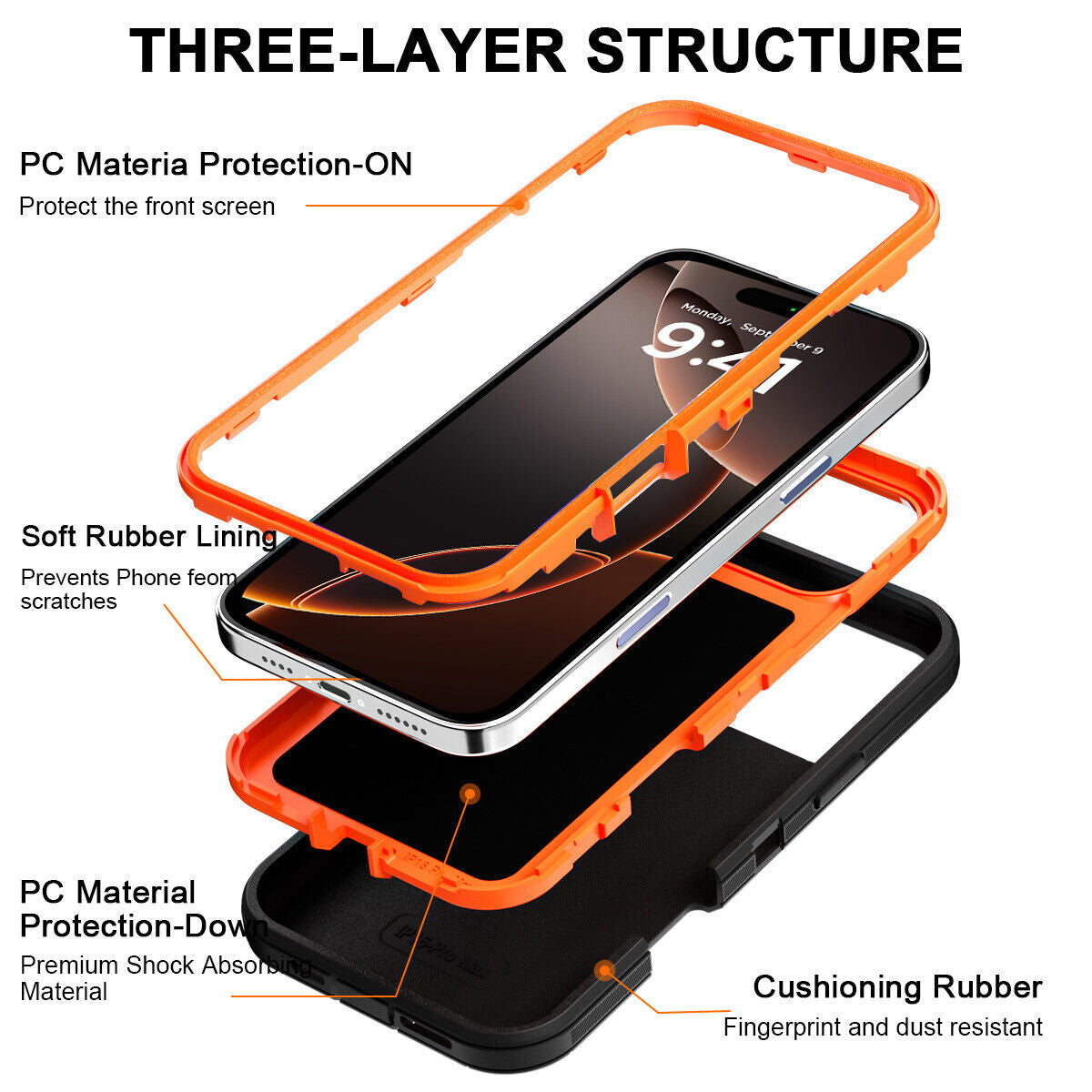 For Iphone 16 14 13 12 11 15 Pro Max 16E Case Rugged Shockproof Heavy Duty Cover