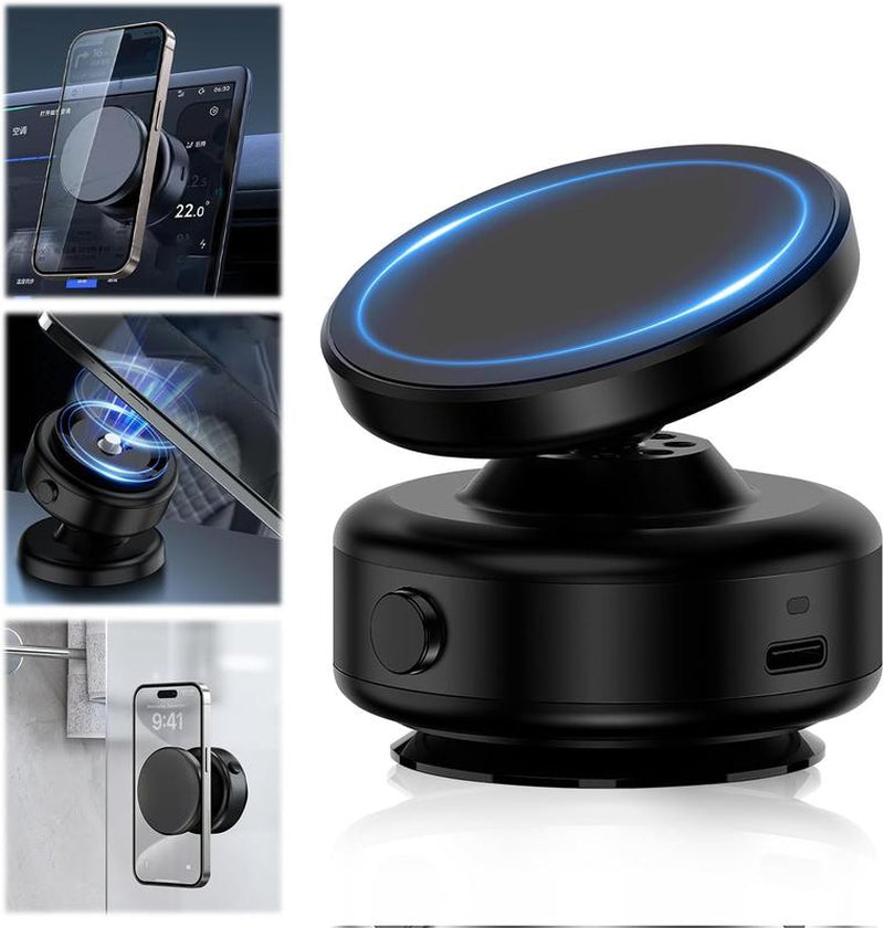 Magnetic Vacuum Phone Holder with Suction Cup - Versatile Accessory for 4-7 Inch Phones, Ideal for Various Settings and Car Use