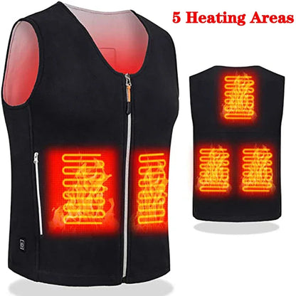 Luxury Women Heating Vest Jacket Winter Heated Vest USB Infrared Electric Heating Men Clothing Flexible Thermal Warm Mens Jacket
