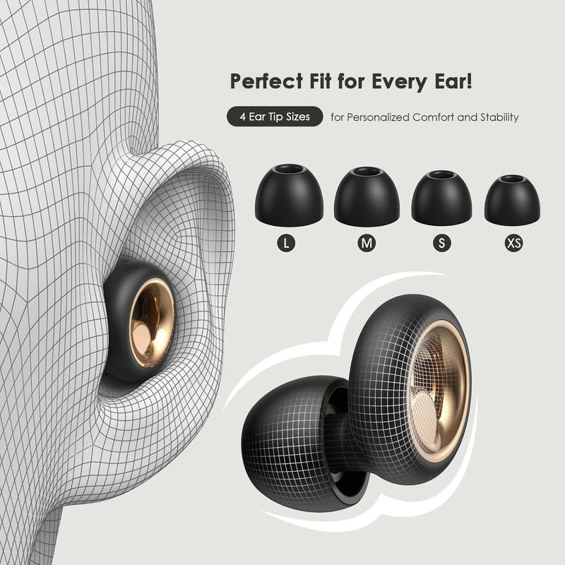 Noise-Cancelling Ear Plugs for Sleep and Concerts, 45dB Soft Silicone Ear Protection with 8 Reusable Tips, Ideal for Work and Travel, Perfect Gift for All Ages