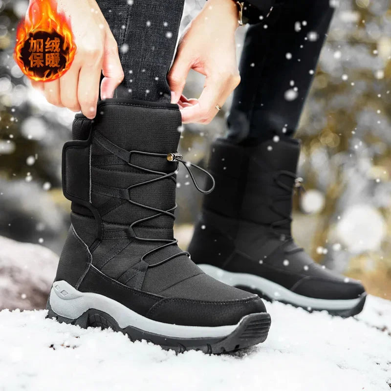 Snow Boots Men Waterproof Mens Winter Boots with Fur Winter Shoes Nonslip Men Boots Platform Thick Plush Warm Botas Dropshipping