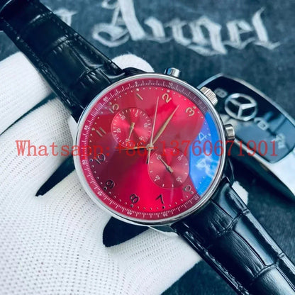 Top Quality New Automatic Watches Mens Mechanical Watch Stainless Steel Fashion Wristwatch Black Blue Green Leather
