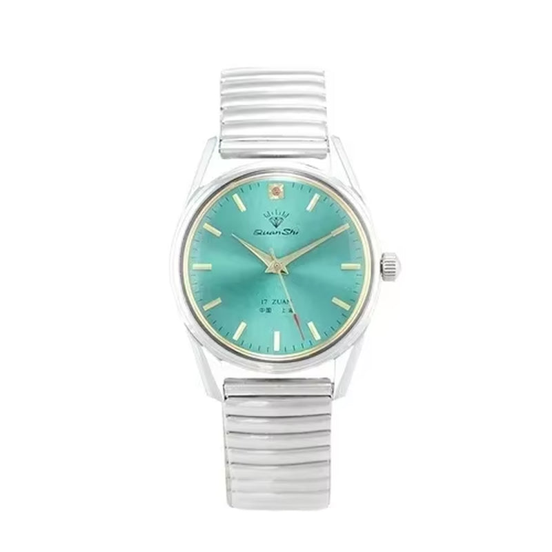 Fashion Luxury Shanghai Mechanical Watch Diamond Brand Green Dial Waterproof Stainless Steel Leather Strap Mens Watch Starking