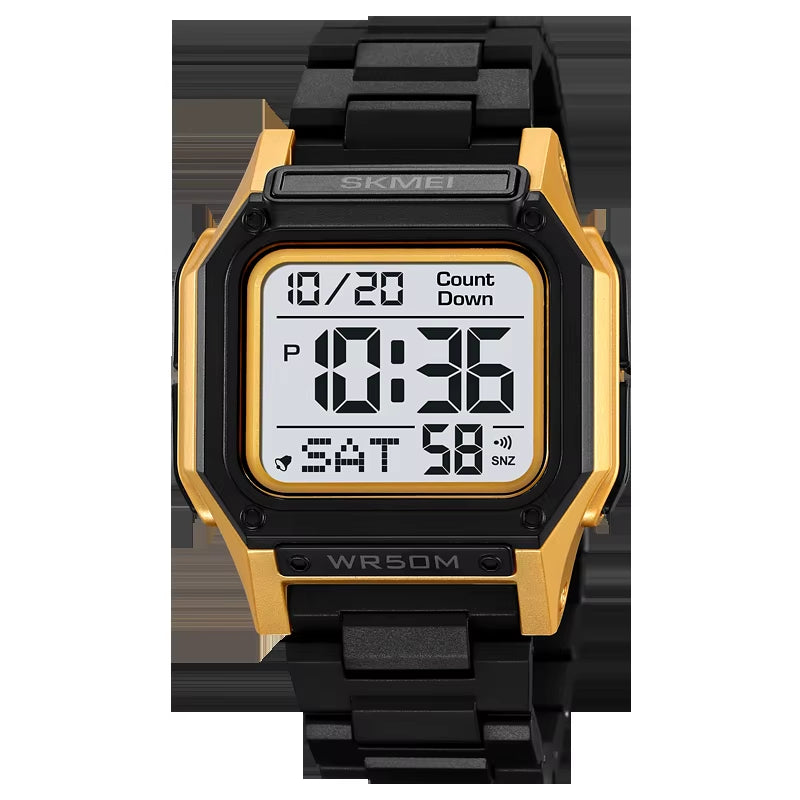 Waterproof Sport Watch for Man Countdown Stopwatch Digital Wristwatch 2Time Fashion Mens Clock