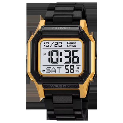 Waterproof Sport Watch for Man Countdown Stopwatch Digital Wristwatch 2Time Fashion Mens Clock