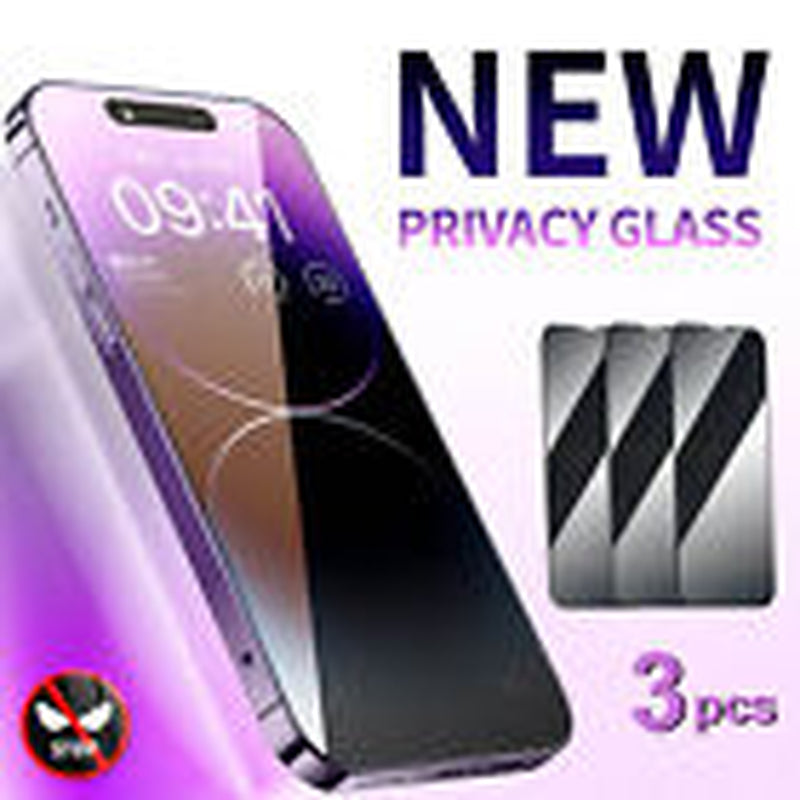 Privacy Tempered Glass Screen Protector for iPhone 16E, 16, 15, 14, 13, 12, 11 Pro Max