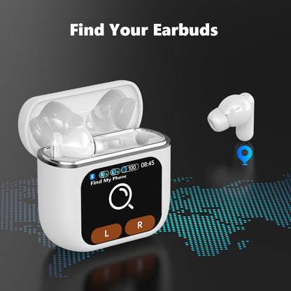 2024 Bluetooth 5.4 Wireless Stereo Earbuds with Touch Screen and Enhanced Bass