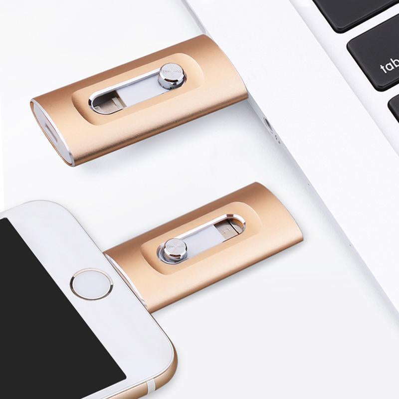 3-in-1 USB Storage Flash Drive with Type-C Adapter - High-Speed USB 3.0 Memory Solution for Phones and PCs, Durable OTG External Storage, Ideal Gift for Men