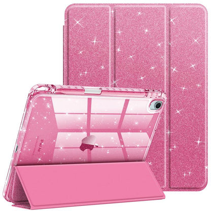 Fintie Hybrid Slim Case for iPad Air 11" (M3/M2 Chip) / iPad Air 5th/4th Generation (10.9") with Clear Back Cover and Built-In Pencil Holder, Ideal for Girls