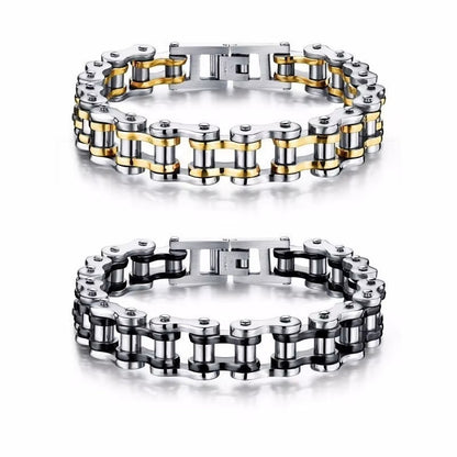 Stainless Steel Biker Chain Bracelet Mens Bracelet Link Chain Motorcycle Bicycle Style Bracelets Fashion Punk Bangles Jewelry