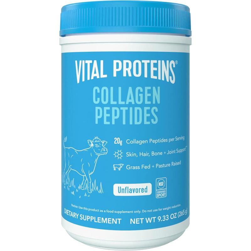 2025 Best Selling Vital Proteins Grass Fed Collagen Peptides Powder, Supports Hair, Skin, Nails, Bones, and Joints Health, Hydrolyzed Peptides - Zero Sugar, Unflavored, 9.33Oz