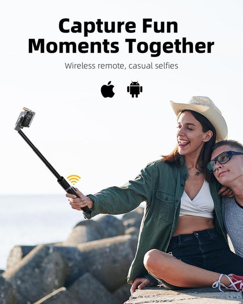 Extendable 63'' Selfie Stick Tripod with Bluetooth Remote - Lightweight, Foldable, and Compatible with All Smartphones - Ideal for Travel and iPhone Accessories