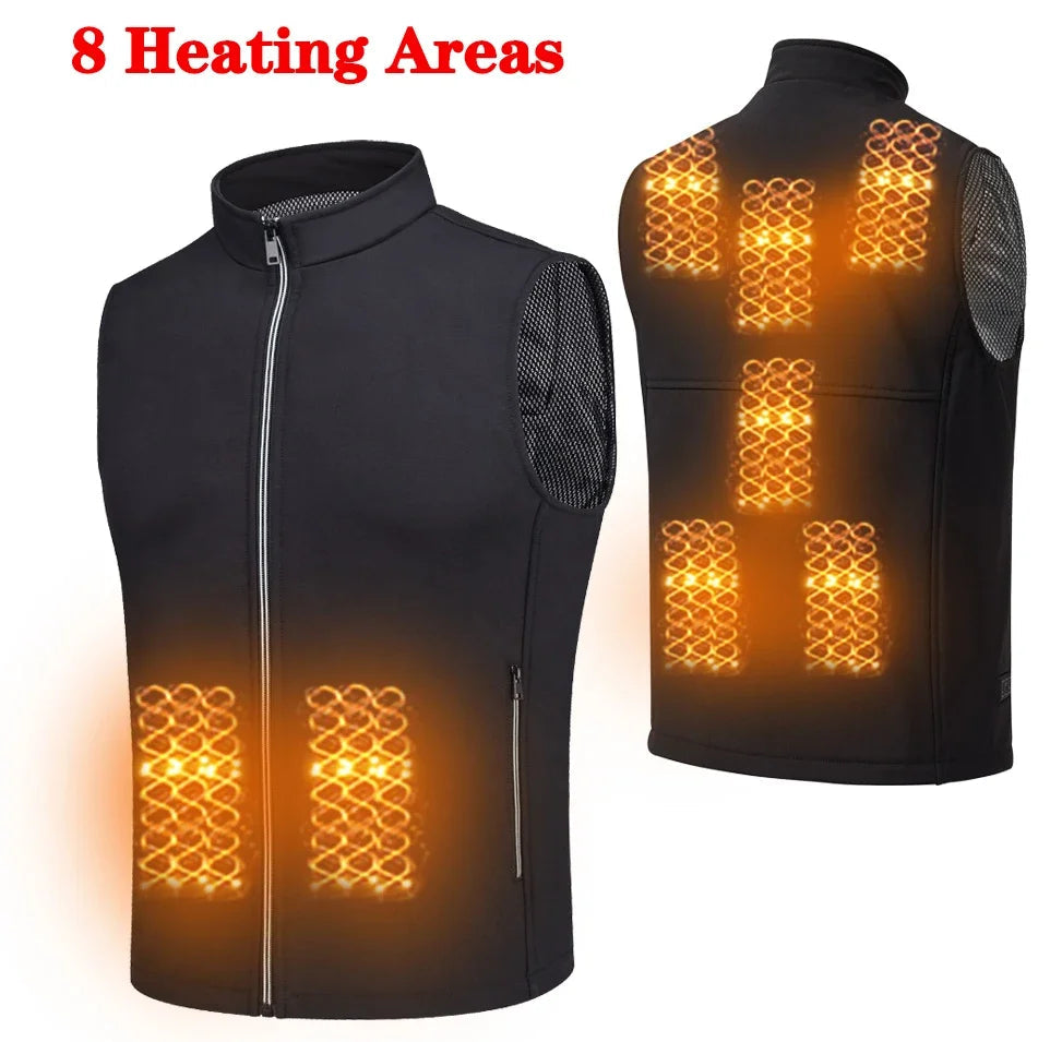 Luxury Women Heating Vest Jacket Winter Heated Vest USB Infrared Electric Heating Men Clothing Flexible Thermal Warm Mens Jacket