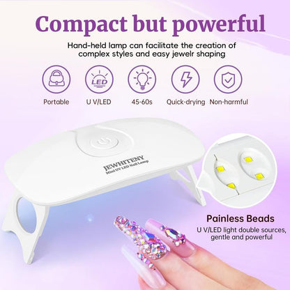 JEWHITENY 28 Colors Poly Gel Nail Kit Nude Gray Black Grey Blue Yellow Purple Glitter All in One Starter Kit Poly Extension Gel Nail Kit with Nail Lamp Base Top Coat Builder Gel Nail Kit