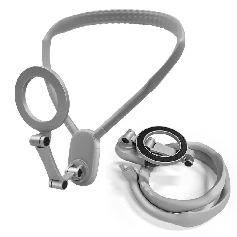Magnetic Neck Mount for Smartphones and Action Cameras - Hands-Free POV/Vlog Holder with Chest Strap for iPhone 16/15/14/13 and Android Devices