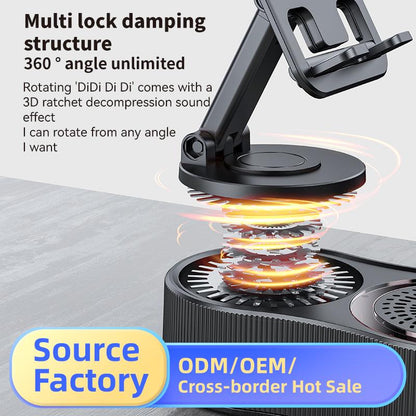4-in-1 Wireless Bluetooth Speaker with 360° Rotating Mount, Emergency Power Bank (1500mAh), LED Desktop Phone Stand, Bluetooth 5.0 FM HD, Wireless Stereo Pairing for Home, Outdoor, and Travel Use