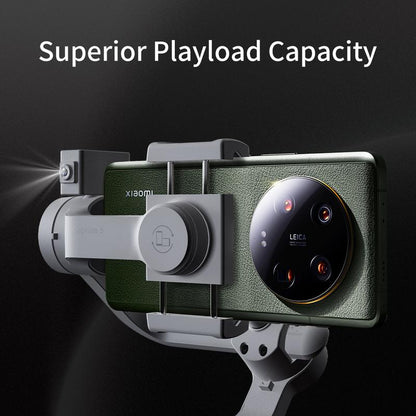 FUNSNAP C05 3-Axis Smartphone Gimbal Stabilizer with Magnetic Fill Light and 360° AI Tracking for iPhone 16/15/14/13 Pro Max and Samsung Galaxy S25U/S24U/S23/S22/Z Fold 6/Z Flip 5 - Ideal for Video Recording, Live Streaming, and Vlogging