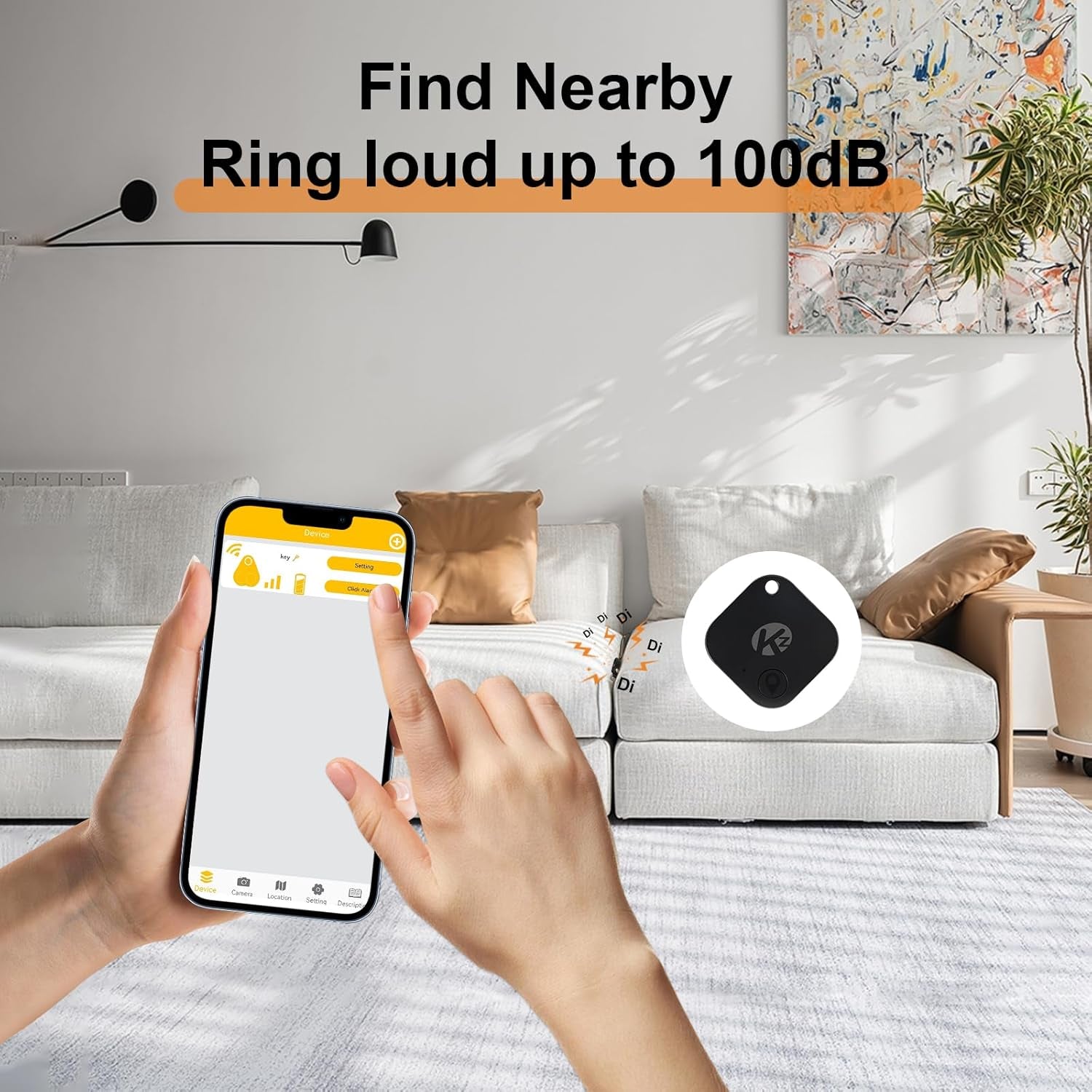 Bluetooth Air Tracker Tag - 2 Pack, Compatible with iOS and Android, Proximity Finder, Loud Alert, Replaceable Battery, Ideal for Keys, Backpacks, and Wallets, Black