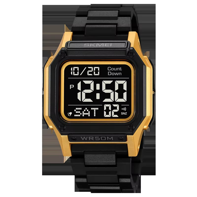 Waterproof Sport Watch for Man Countdown Stopwatch Digital Wristwatch 2Time Fashion Mens Clock