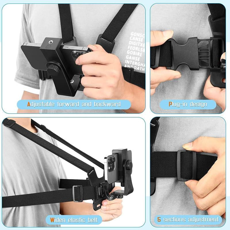 2025 Professional Hanging Neck Mount for Smartphones and Action Cameras - Hands-Free Vlogging and Video Recording Holder Compatible with iPhone 15/14/13/12 Series and Android Devices