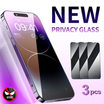 Privacy Tempered Glass Screen Protector for iPhone 16E, 16, 15, 14, 13, 12, 11 Pro Max