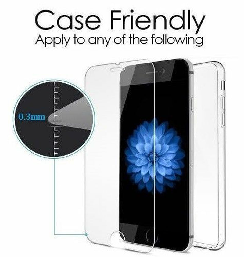 Tempered Glass Screen Protector for Apple iPhone 6, 7, 8 Plus, 11, 12, and 13 Pro Max - Pack of 2