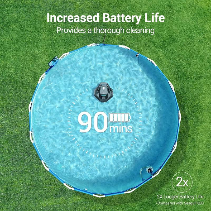 AIPER Cordless Robotic Pool Cleaner with Dual-Drive Motors and Self-Parking Technology - Lightweight and High-Performance Pool Vacuum for Outdoor Use