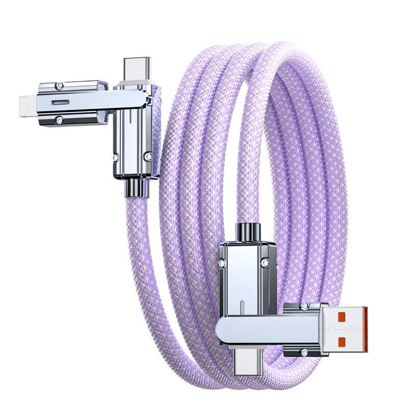 4-In-1 Multi-Function Data Cable, PD100W Charging, Dual Type-C 27W Fast Charging Data Cable, Type-C Upgrade Chip Supports Mobile Phones to Charge Mobile Phones, USB Fast Charging, Cellphone