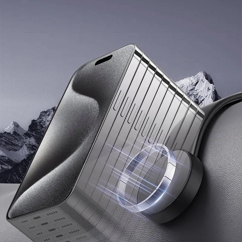 Professional Car Phone Holder with Adjustable Aluminum Arm and Magnetic Support for All Smartphones