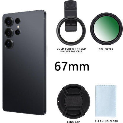 52mm Clip-On Circular Polarizer Lens Filter Kit for Mobile Phones