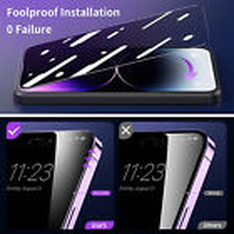 Privacy Tempered Glass Screen Protector for iPhone 16E, 16, 15, 14, 13, 12, 11 Pro Max
