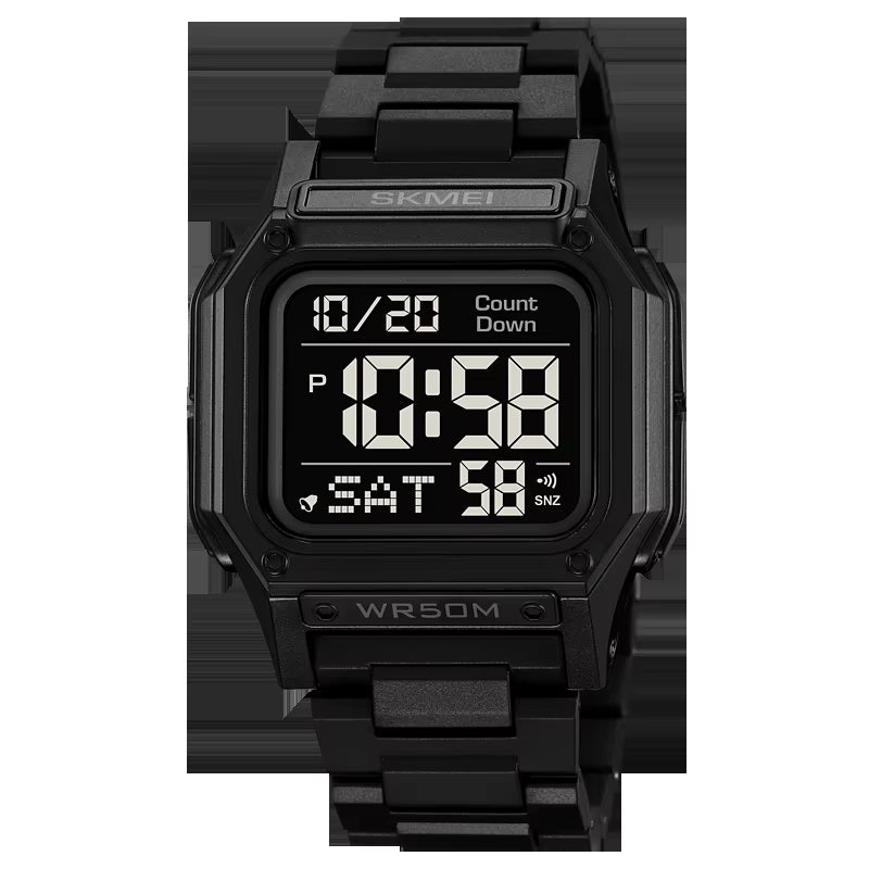 Waterproof Sport Watch for Man Countdown Stopwatch Digital Wristwatch 2Time Fashion Mens Clock