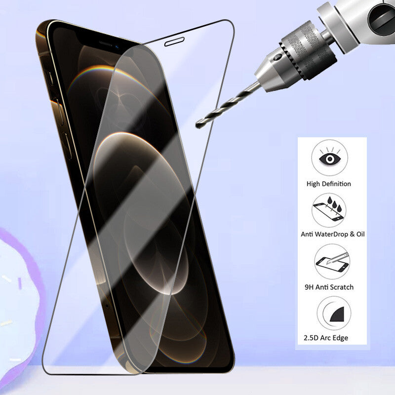 Tempered Glass Screen Protector for iPhone 12, 13, 14, 15, 16 Pro Max, XR, and XS