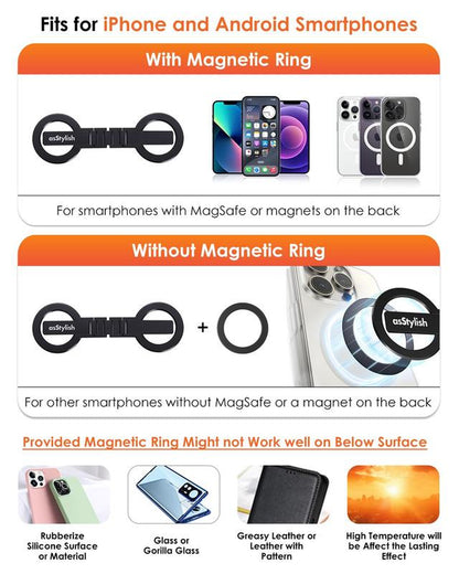 Magnetic Dual-Phone Holder for iPhone and Android - Lightweight Professional Vacuum Accessory