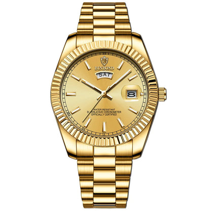 Mens Quartz Watch Top Brand Sports Quartz Mens Watches Stainless Steel Waterproof Date Week Wristwatch Men Relogio