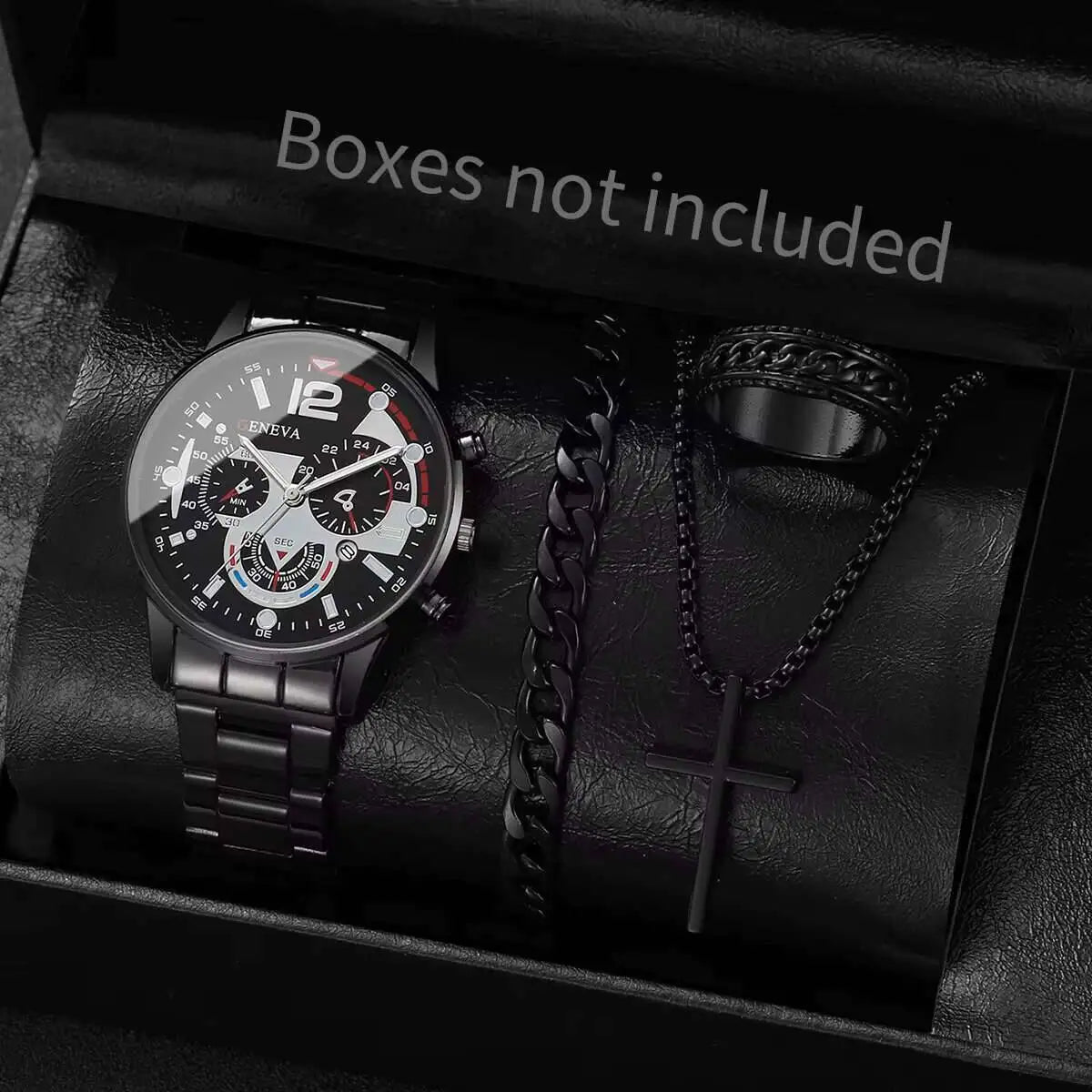 4Pcs/Set Fashion Men Business Watches Analog Quartz Watch for Mens Clock Reloj Hombre（Without Box）