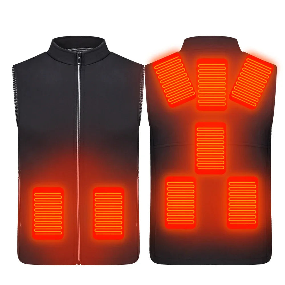 Luxury Women Heating Vest Jacket Winter Heated Vest USB Infrared Electric Heating Men Clothing Flexible Thermal Warm Mens Jacket