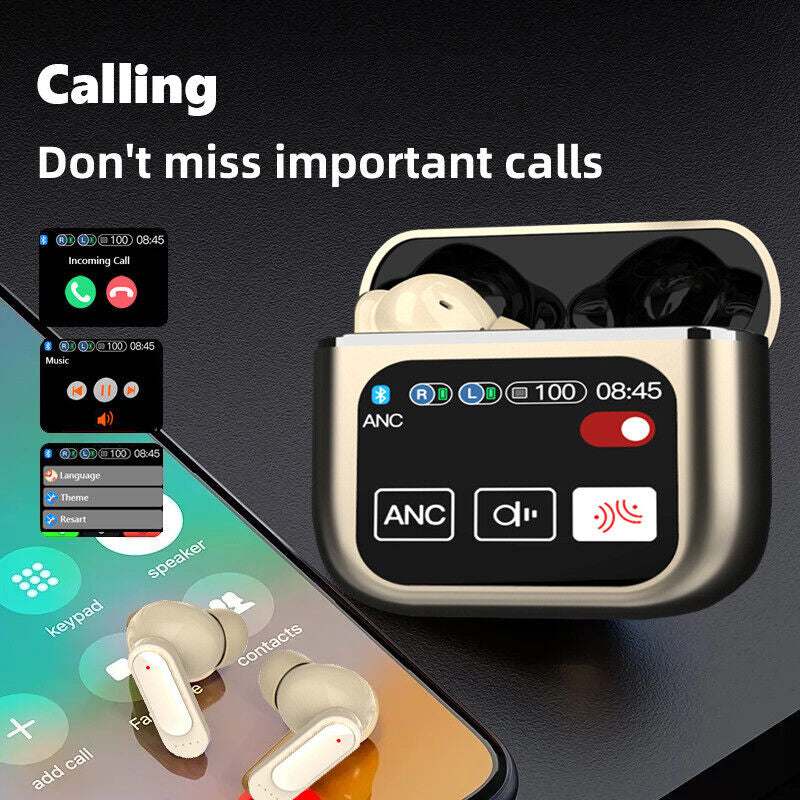 2024 Bluetooth 5.4 Wireless Stereo Earbuds with Touch Screen and Enhanced Bass