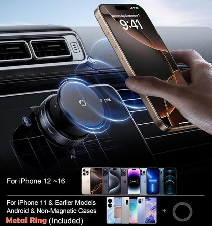 360° Adjustable Magnetic Phone Holder - Universal Compatibility for iPhone and Android Devices, Ideal for Car Interior Accessories