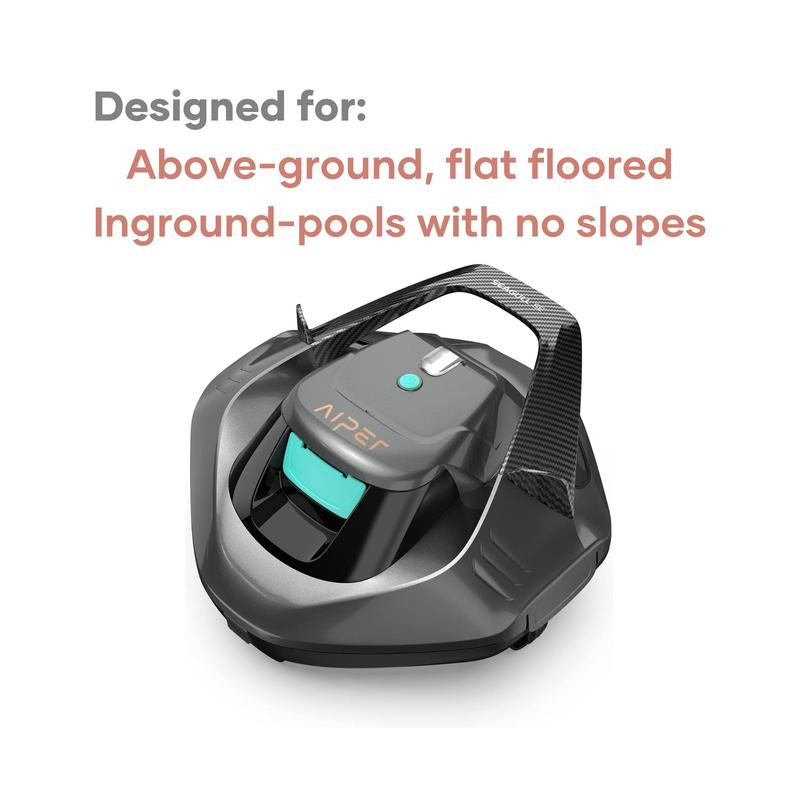 AIPER Cordless Robotic Pool Cleaner with Dual-Drive Motors and Self-Parking Technology - Lightweight and High-Performance Pool Vacuum for Outdoor Use