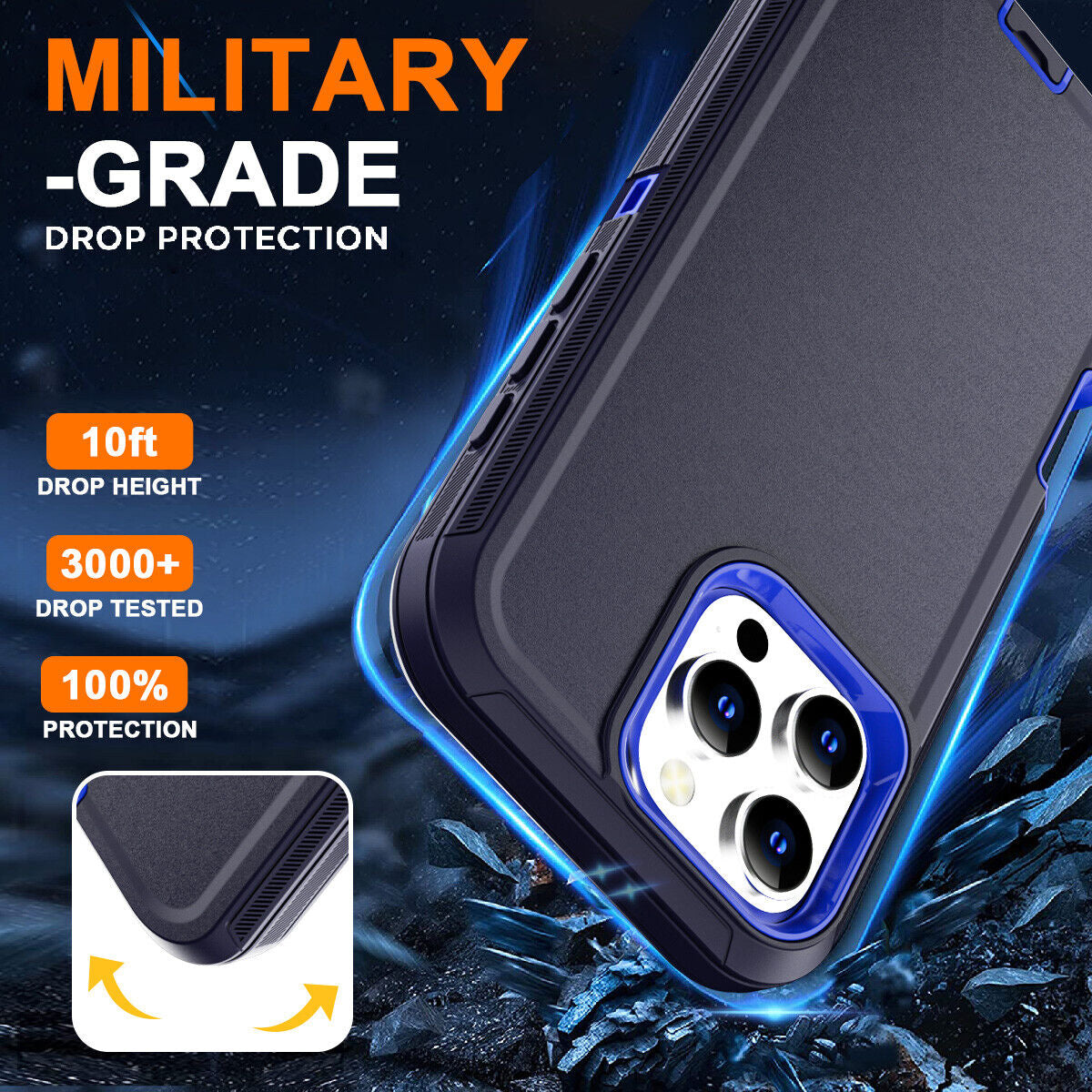 For Iphone 16 14 13 12 11 15 Pro Max 16E Case Rugged Shockproof Heavy Duty Cover